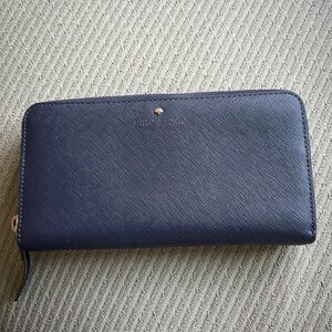 Kate Spade navy leather long wallet